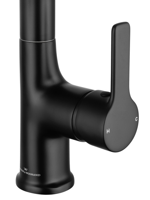 Смеситель для раковины с выдвижным изливом, Wonzon & Woghand, WW-FE01L212-MB цвет: черный