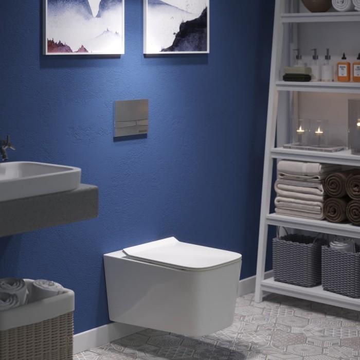 Комплект унитаза FLOE с инсталляцией NOVUM525, кнопка L5 черная, сиденье FLOE Slim SO, Berges арт. 043279