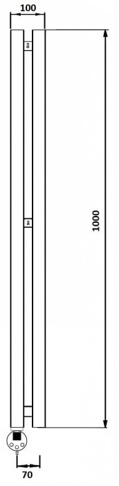 Полотенцесушитель электрический Secado Бергамо 2К 1000x70 черный матовый арт. 4673739250921