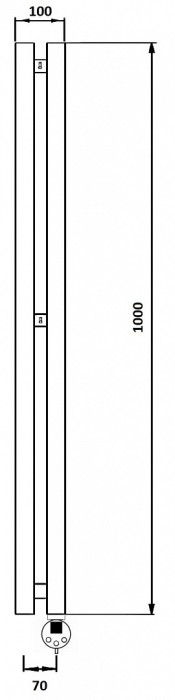 Полотенцесушитель электрический Secado Бергамо 2К 1000x70 черный матовый арт. 4673739250921