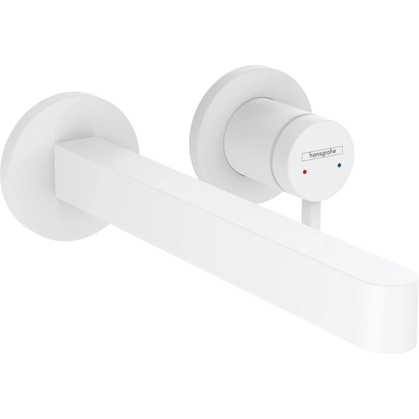 Смеситель для раковины скрытого монтажа, настенный, с изливом 22.8 см, Hansgrohe Finoris, белый арт. 76050700