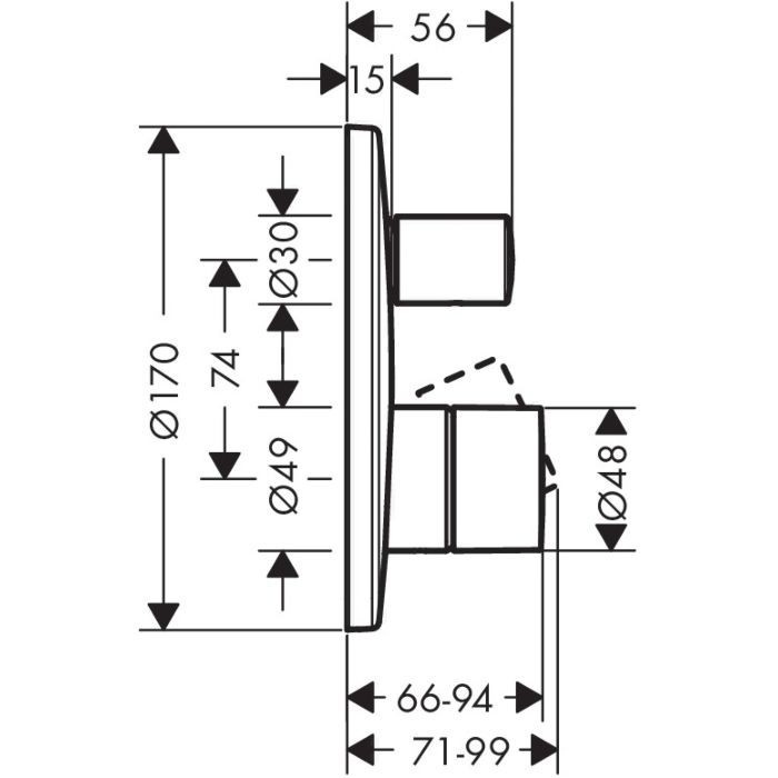 Смеситель для ванны Uno Axor, шлифованный черный хром арт. 45405340-7555