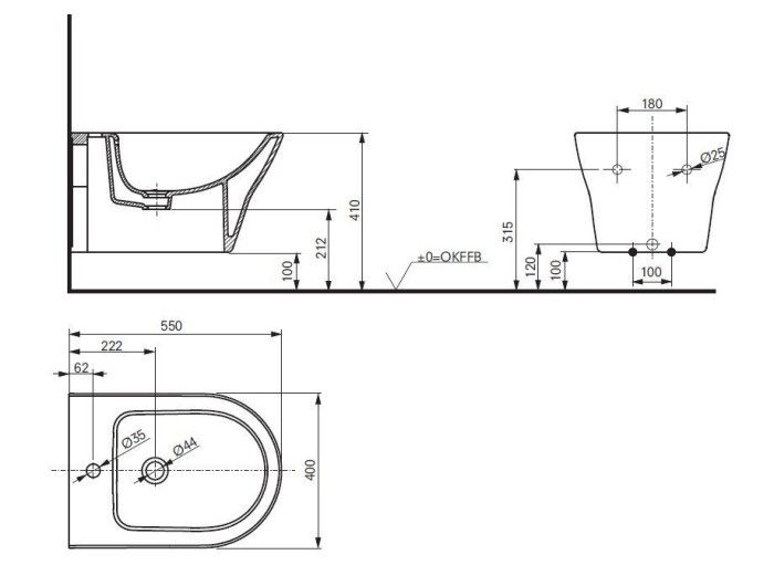 Биде подвесное, MH TOTO, BW10045G1 цвет: белый