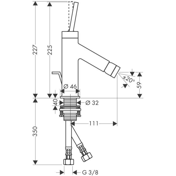 Смеситель для биде Starck Axor, хром арт. 10211000