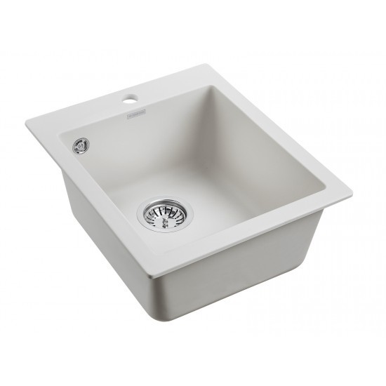 Мойка для кухни гранит 415х490 Paulmark KANTE 40, белый - PM104249-WH