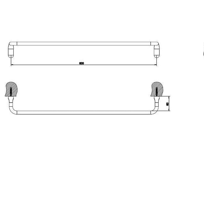Полотенцедержатель 60см, подвесной, Gessi Goccia, хром арт. 38103#031