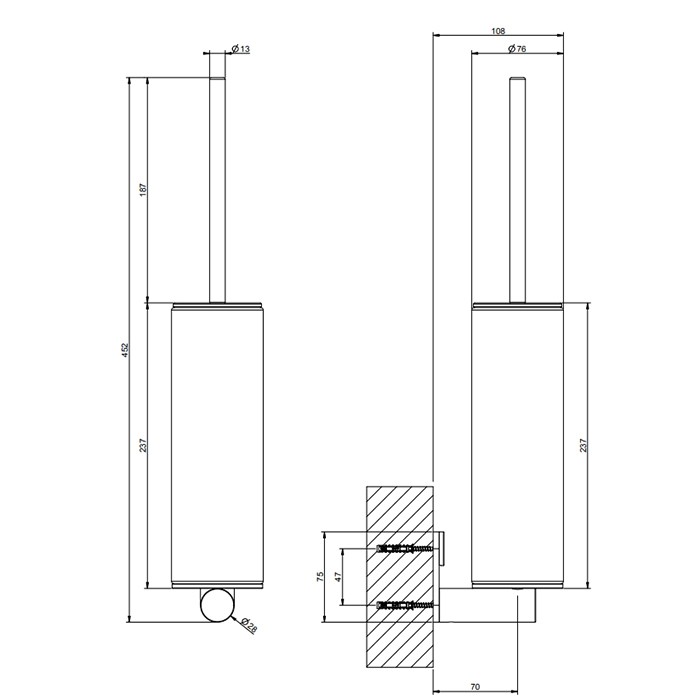 Туалетный ёршик, подвесной, Gessi 316, черный/black xl арт. 54720#299