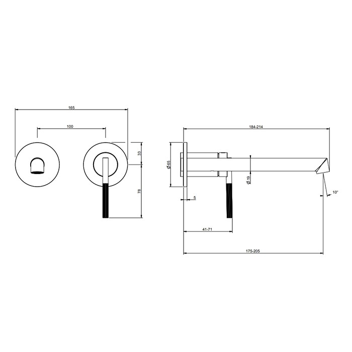 Смеситель для раковины, встраиваемый, излив: 18.5-20.5см., внешняя часть, Gessi Ingranaggio, black metal pvd арт. 63583#706