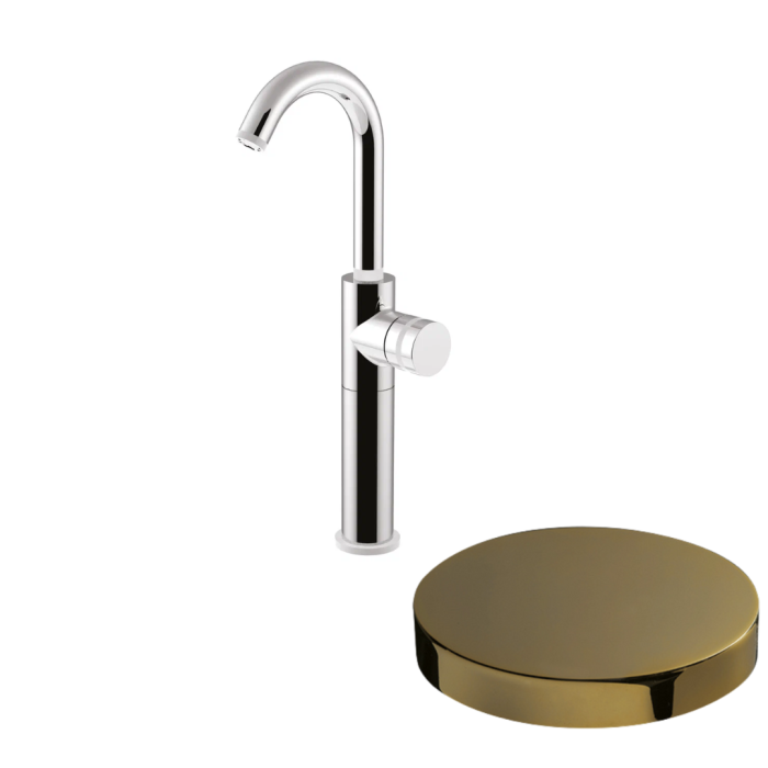 Смеситель для раковины, поворотный излив, однорычажный, Giulini My ring, золото арт. MR0085H/SCO