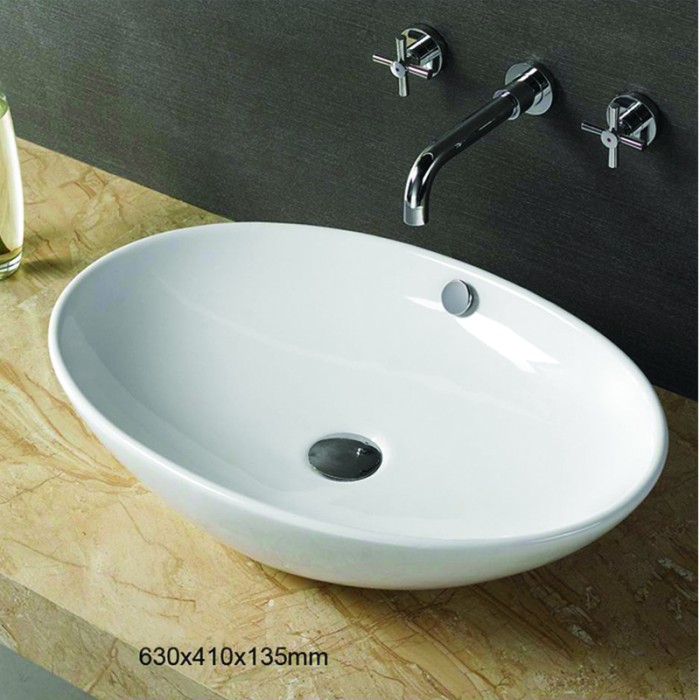 Раковина накладная 630x410x135 белая, Azario - AZ-3077 SP