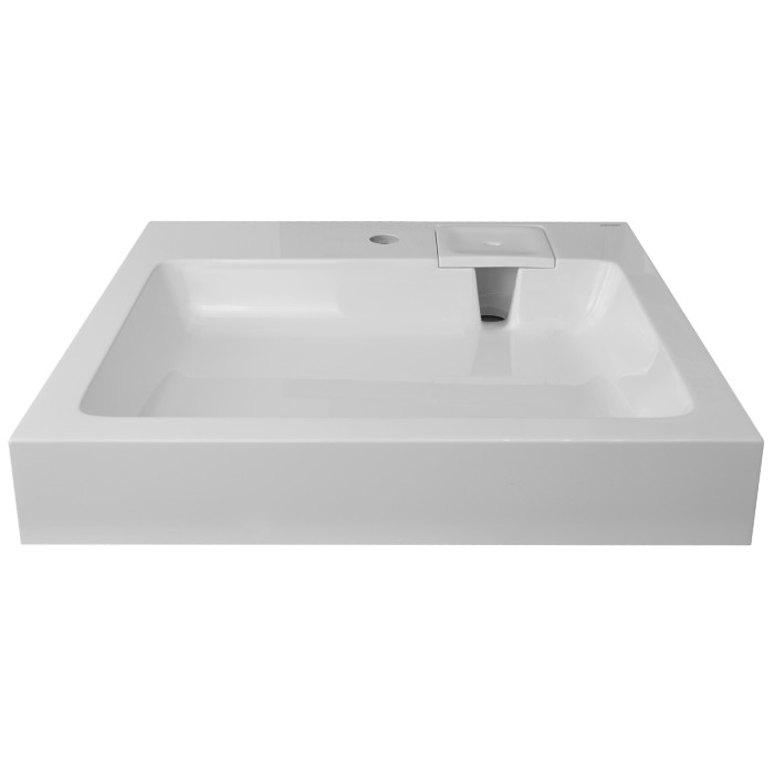 Раковина Beta NEW 600х550х100 литьевой мрамор, сифон в комплекте, белая, Azario Beta - CS00086605