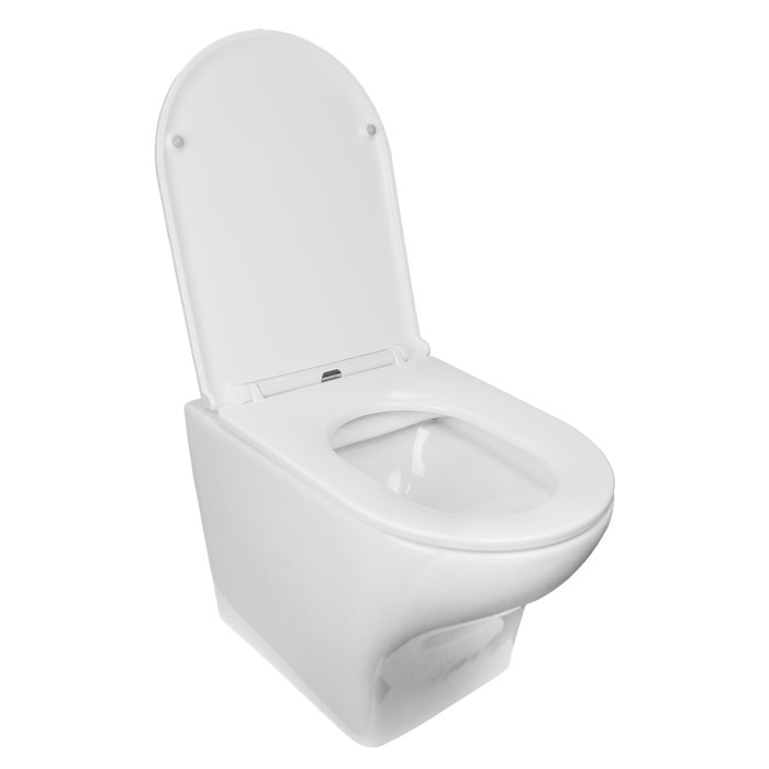 Подвесной унитаз 520х360х375 безободковый, быстросъемное сиденье микролифт, Azario PORTA арт. AZ-0064