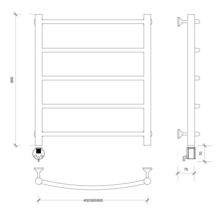 Полотенцесушитель электрический 60x50 Милан 1 Secado арт. 4673739237205