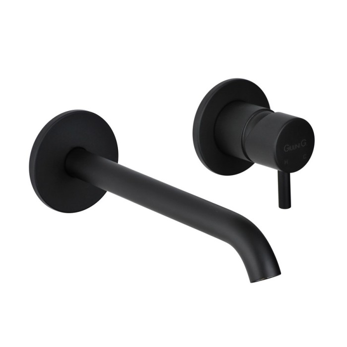 Внешняя часть смесителя встраиваемого для раковины, излив 13 см, без донного клапана, Giulini My future, черный матовый арт. 5920-13EPNO