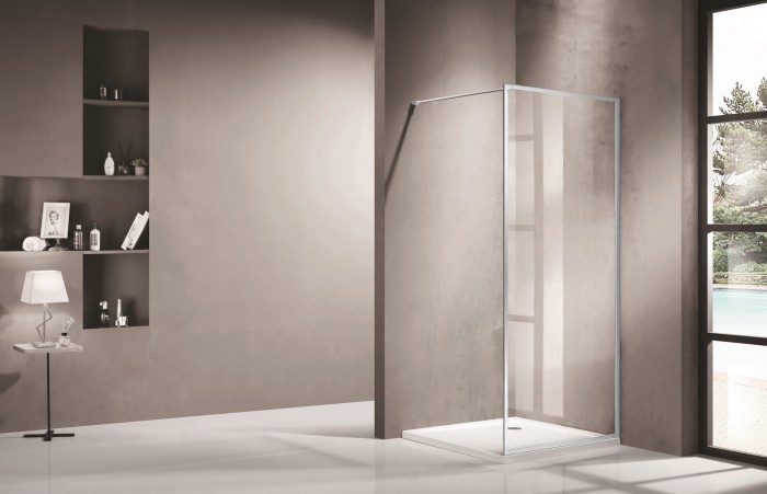 Душевая перегородка 6310 Walk-in 800х2000 прозрачное стекло 6 мм, цвет профиля серебро  Richmond, Azario арт. AZ-NAG6310 800