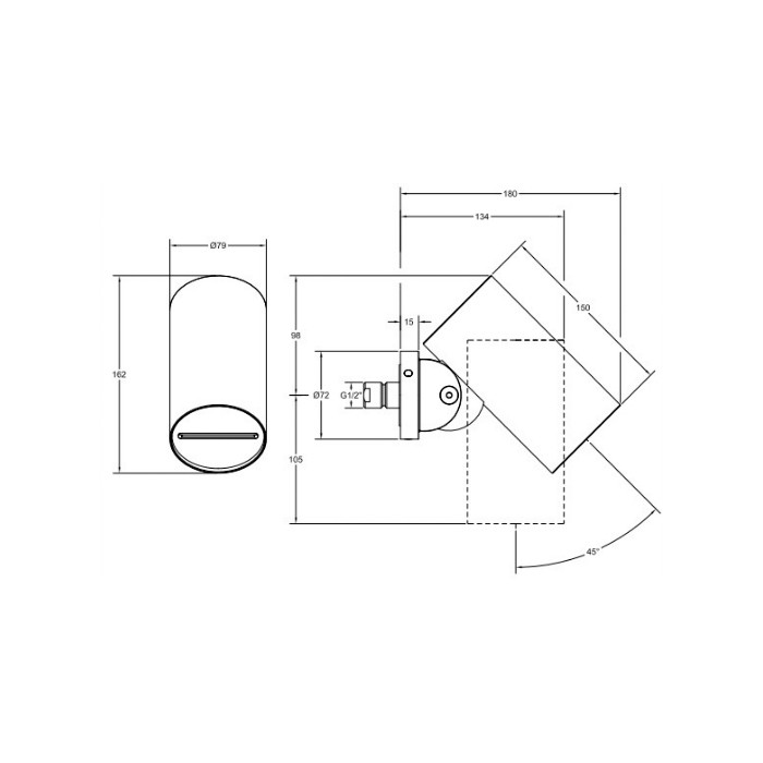 Душевая головка для настенного крепления, с регулируемым углом наклона. ВОДОПАД., Gessi Spotwater, хром арт. 57267#031