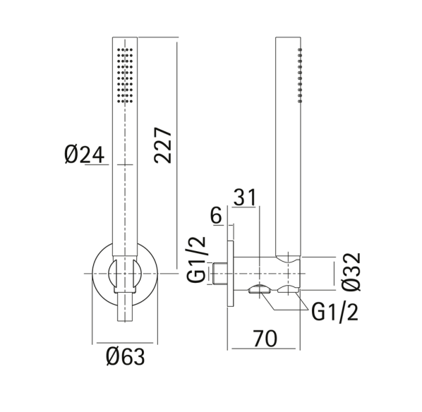 Душевая система Cisal Xion с термостатом, встраиваемая цвет нержавеющая сталь арт. set-xion2