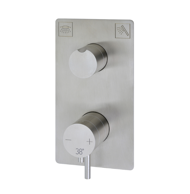 Душевая система Cisal Xion с термостатом, встраиваемая цвет нержавеющая сталь арт. set-xion2