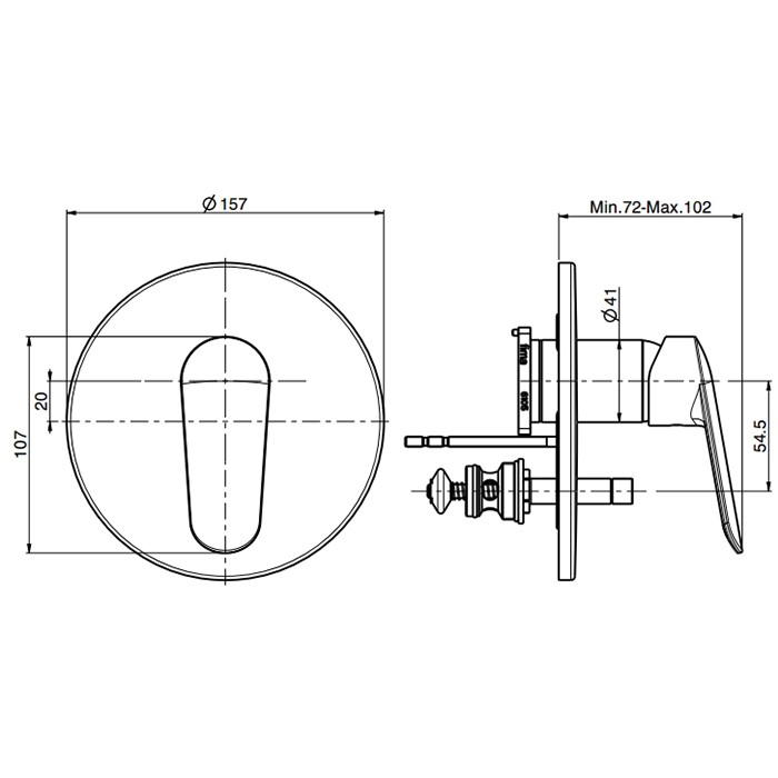 Fima Carlo Frattini Смеситель для душа, встраиваемый, с переключателем на 2 источника, Spot, F3009E2NS цвет: черный