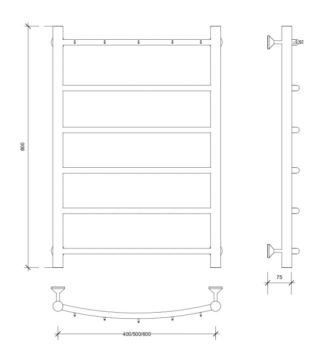 Полотенцесушитель водяной 80x50 Милан 1 К (хром) Secado арт. 4603759403083
