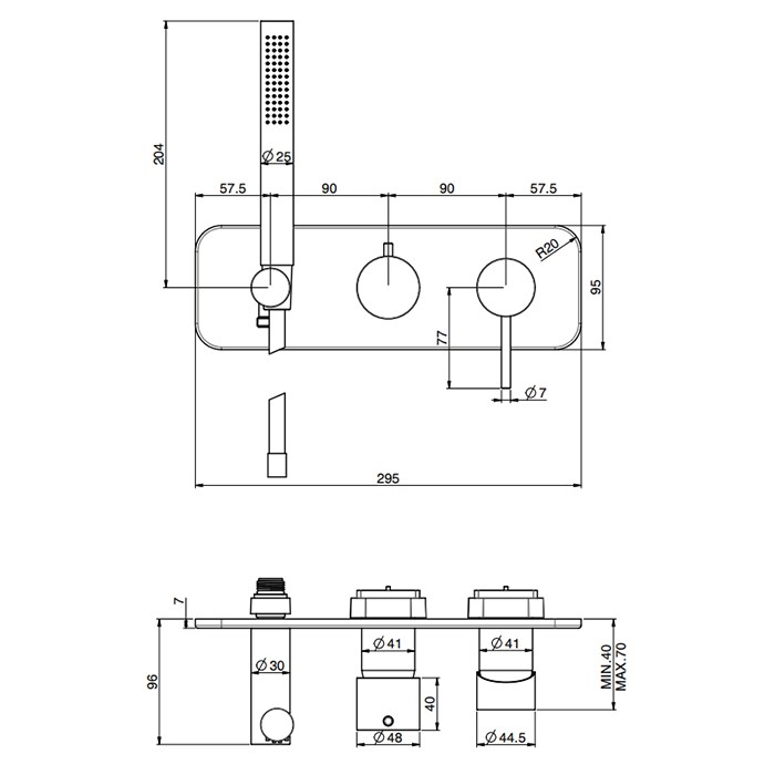 Fima Carlo Frattini Смеситель для душа, встраиваемый, с ручным душем, Spillo Up, F3049WX2OR цвет: золото