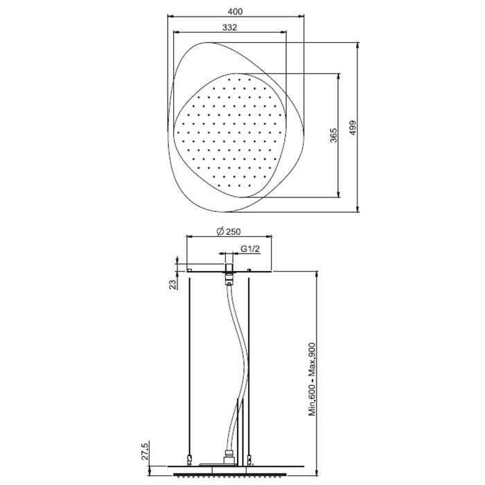 Fima Carlo Frattini Верхний душ Cloud, подвесной, потолочный монтаж, верхняя пластина хром, Wellness, F2651CCR цвет: хром