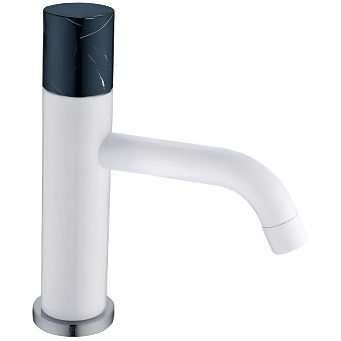 Смеситель для раковины, низкий, White mramor black, Boheme Stick - 121-W-MR-B