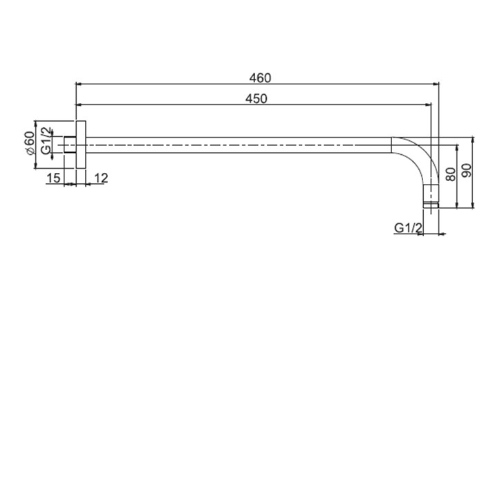 Fima Carlo Frattini Держатель верхнего душа 450 мм., для монтажа на стену, Wellness, F2138CR.45 цвет: хром