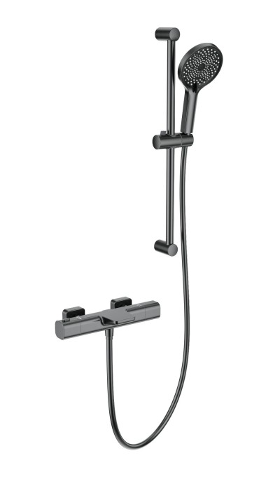 Смеситель для ванны с душевым гарнитуром и термостатом, Wonzon &amp; Woghand, WW-C2017-A-BGG цвет: графит