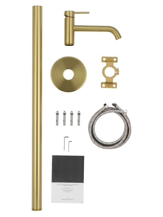 Смеситель для раковины напольного монтажа, Wonzon & Woghand Stick, WW-88649905-BG цвет: золото