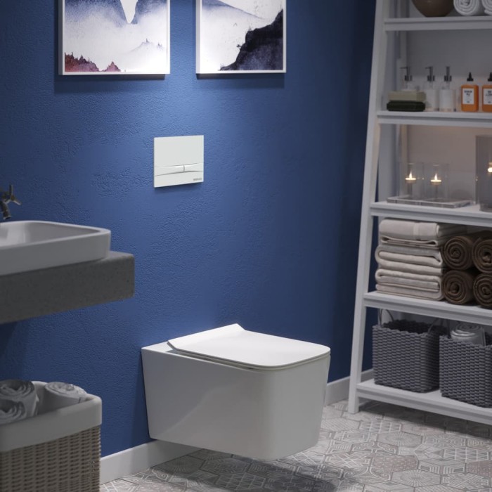 Комплект унитаза FLOE с инсталляцией NOVUM525, кнопка F1 белая, сиденье FLOE Slim SO, Berges арт. 043283