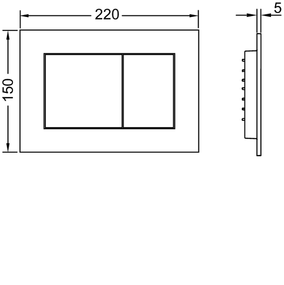 Панель смыва, 2 клавиши, цвет: состаренная медь, planus TECE арт. 9240365