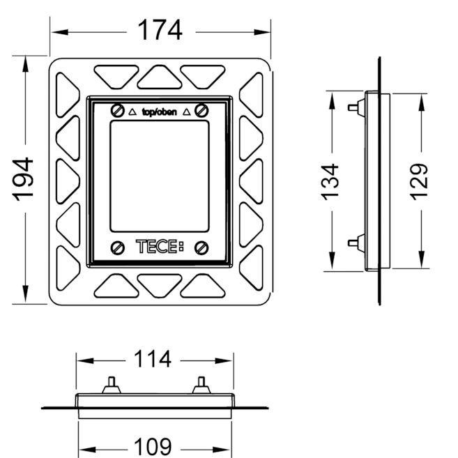 Рамка монтажная, черный, loop urinal TECE арт. 9242647