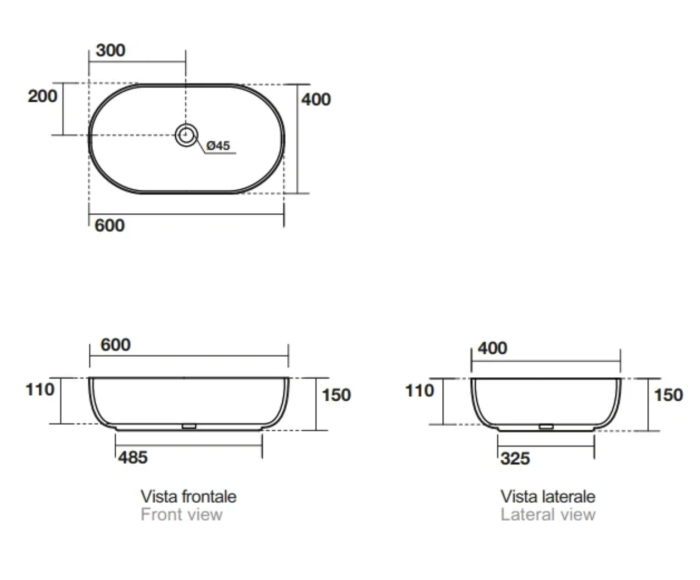 Раковина Kerasan Nolita 60х40 см, белая глянцевая арт. 534301