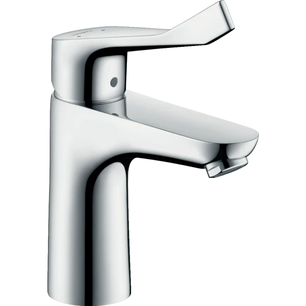 Смеситель для раковины со сливным гарнитуром с удлиненной рукояткой, Hansgrohe Focus, хром арт. 31911000