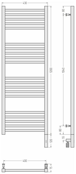 Сунержа Электрический полотенцесушитель 1000x300, Модус 3.0, 15-5701-1240 цвет: тёмный титан муар