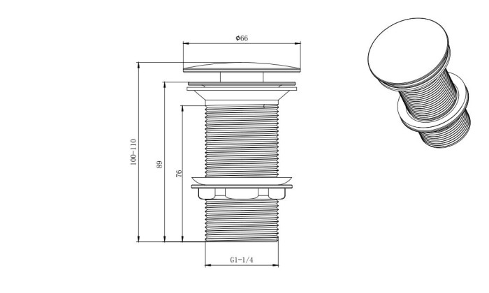 Сливной набор для раковины, Aquatek, черный арт. AQ6000MB