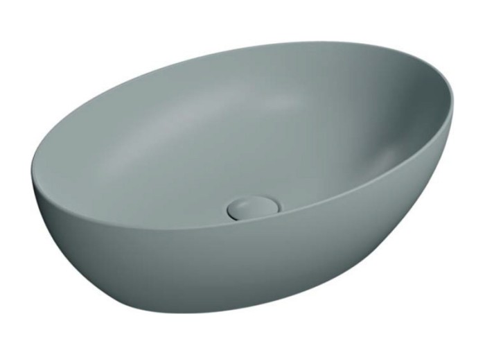 Раковина накладная 60х42х16 см, цвет ghiaccio matte, санфаянс, Color-elements GSI арт. 884215