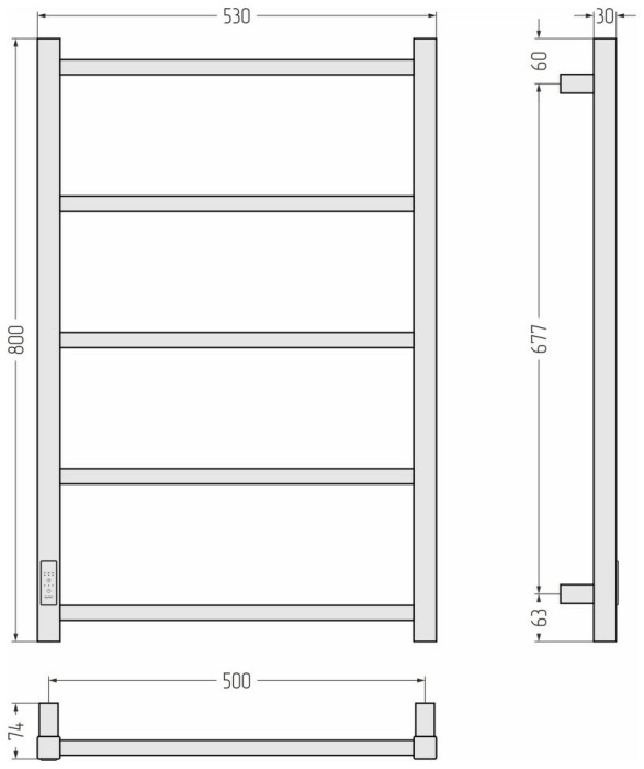 Стилье Электрический полотенцесушитель 1000x300, Формат 26, 12527-8050 цвет: белый