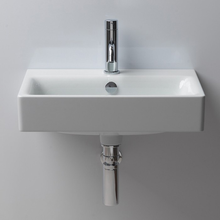 Подвесная раковина 55х40х19 см, с переливом, 1 отверстие для смесителя, санфарфор, Sand GSI арт. 9086111