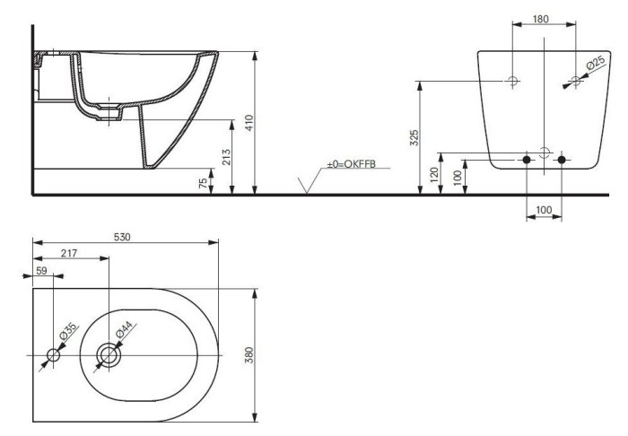 Биде подвесное, NC/R TOTO, BW762Y цвет: белый