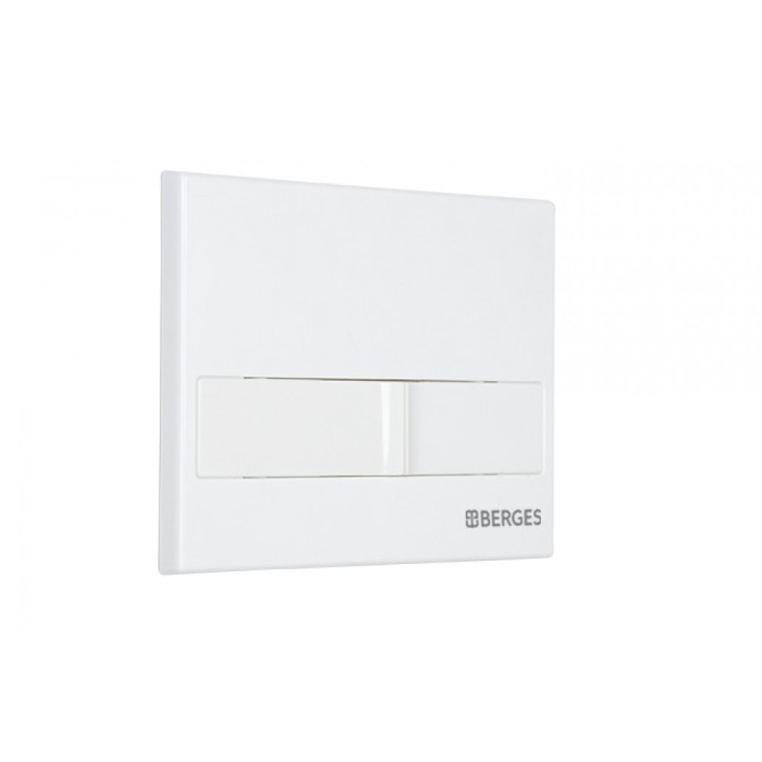 Комплект инсталляции -  кнопка L1 белая, унитаз OKUS Rimless 49 см, сиденье дюропласт микролифт, быстросъём, Berges Novum арт. 043388