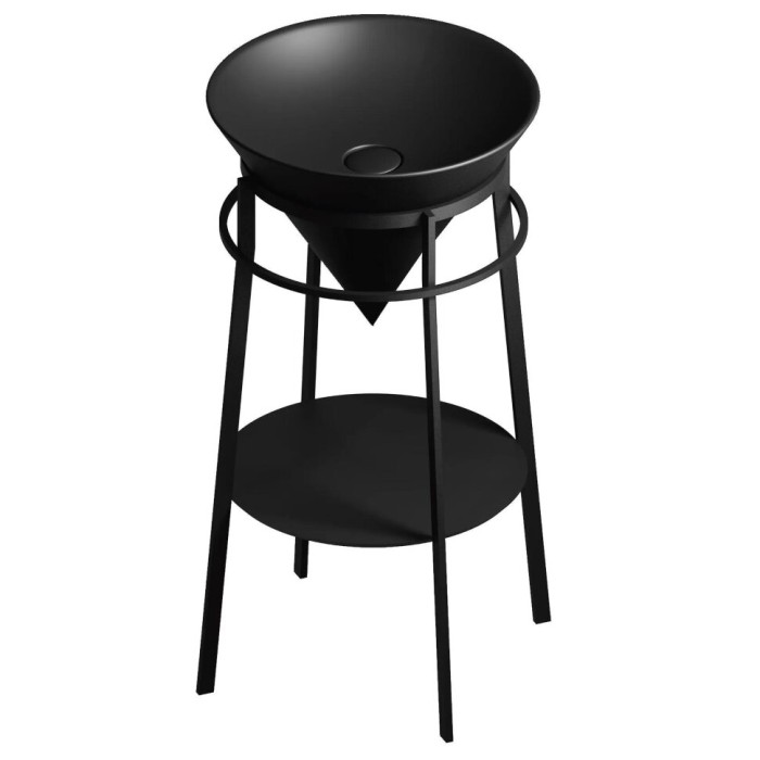 Круглая полка встраиваемая 43см, Cono Kerama Marazzi, черный - CO4.43\BLK.M