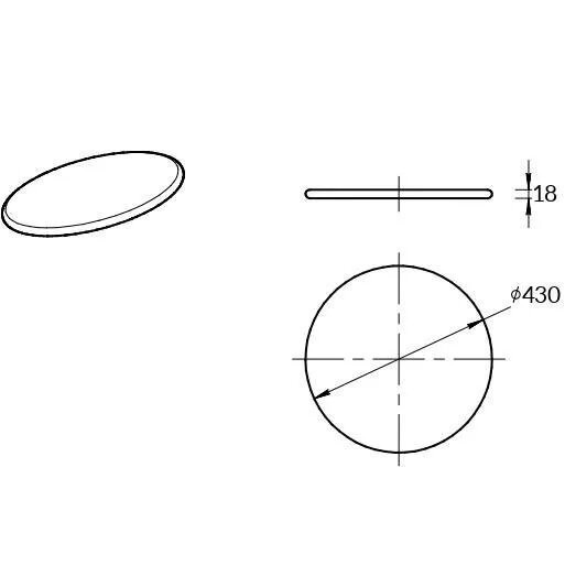 Круглая полка встраиваемая 43см, Cono Kerama Marazzi, черный - CO4.43\BLK.M