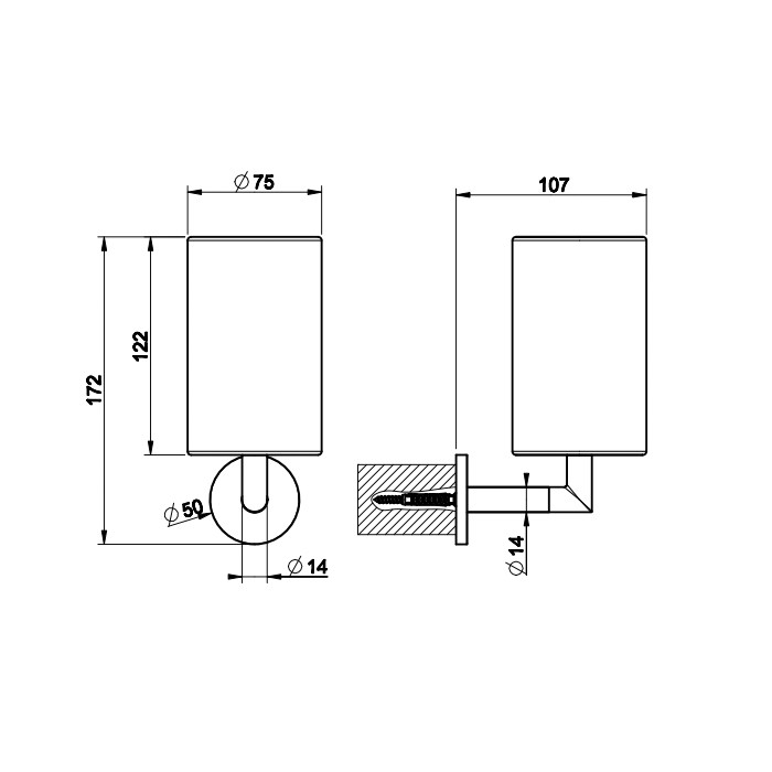 Стакан для зубных щеток настенный белый, Gessi Anello, хром арт. 63707#031