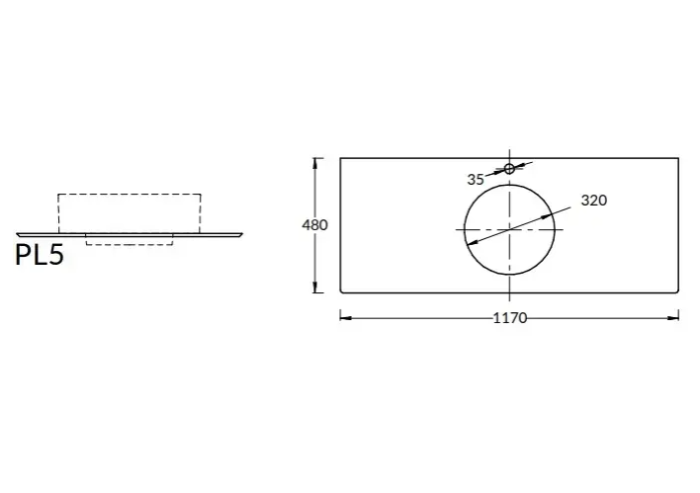 Столешница из керамогранита Риальто 120см, Plaza Kerama Marazzi, бежевый - PL5.SG560420R\120