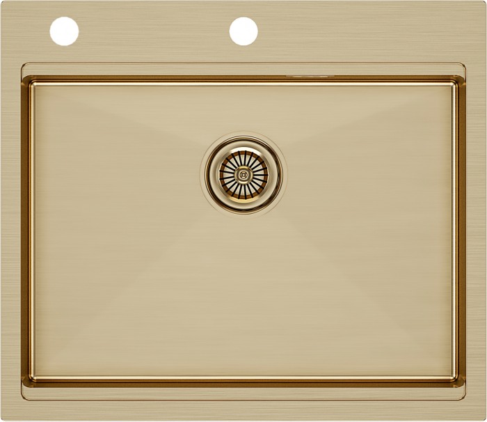 Мойка для кухни нержавеющая 590х510мм Paulmark BRIM-PRO, брашированное золото - PM705951-BG