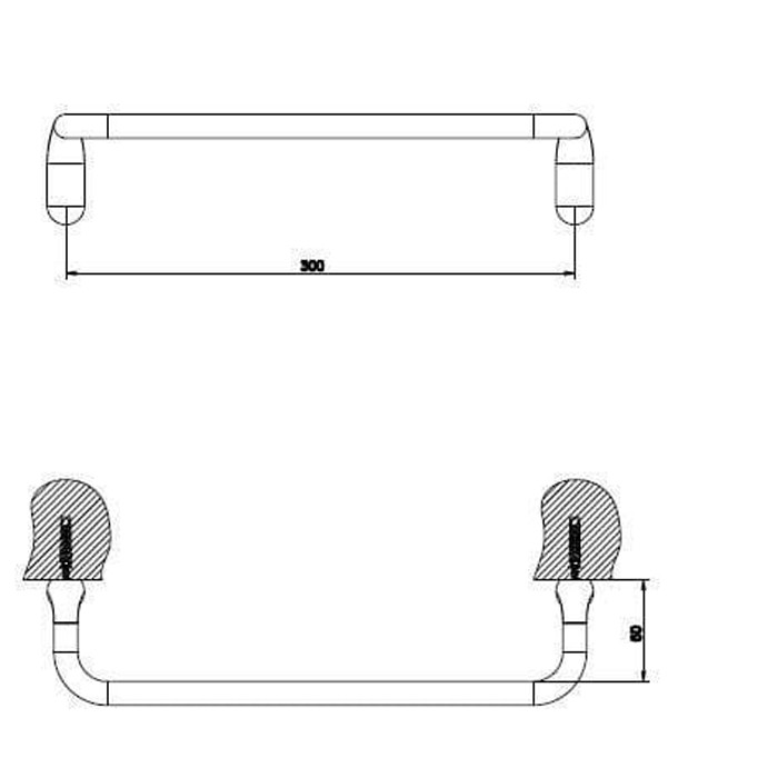 Полотенцедержатель 30см, подвесной, Gessi Goccia, белый арт. 38097#079
