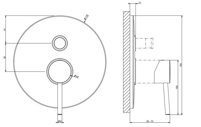 Смеситель для душа, встраиваемый, с автоматическим переключателем ванна-душ, Gessi Emporio Via tortona, finox brushed nickel арт. 18779#149