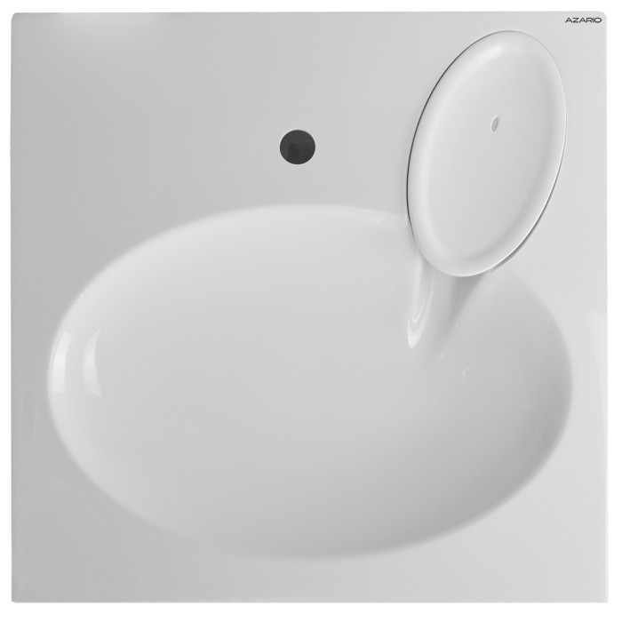 Раковина Elegance NEW 600х600х100 литьевой мрамор, сифон в комплекте, белая, Azario Elegance - CS00086606